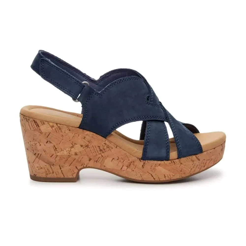 Clarks Giselle Flora Wedge Sandals - Picture 2 of 7
